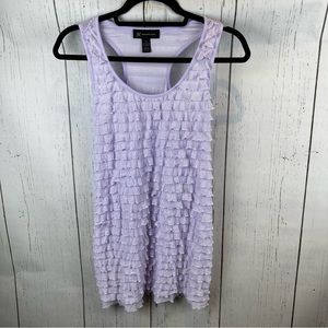 Inc Lilac Frilly  Ruffle Fitted TShirt